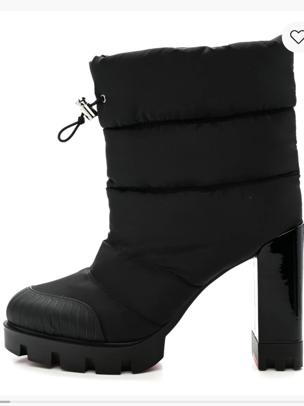 CHRISTIAN LOUBOUTIN Orjana Lug Puffer Boots Black Size 39 Red Sole